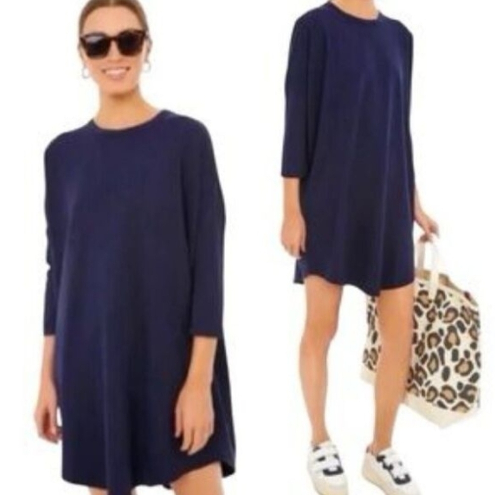 Tuckernuck Navy Long-Sleeve Swing Dress